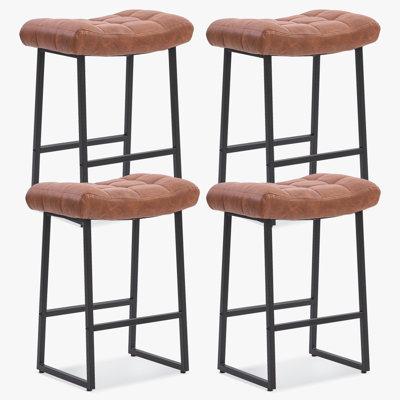 Tabouret de bar large en similicuir