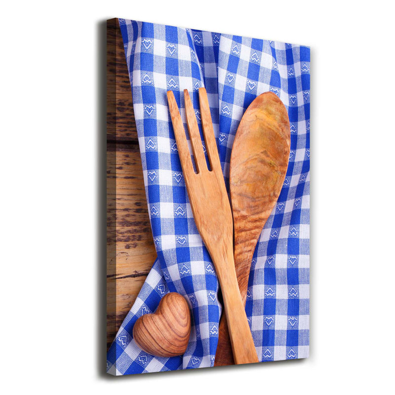 Wooden Cutlery - Wrapped Canvas Print