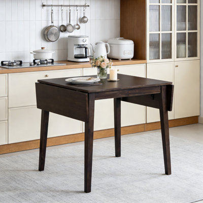 Table de cuisine extensible avec pieds en bois d'hévéa