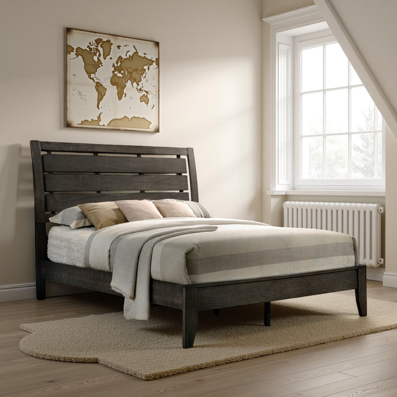 Clarington Queen Bed with Headboard, Brown Cherry