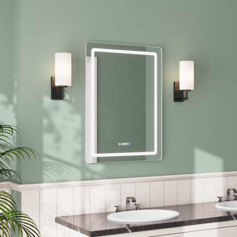 Modern Frameless LED Lighted Bathroom / Vanity Mirror with 3 Colour Adjustable, Memory Function, Anti-fog, Time Mode Control