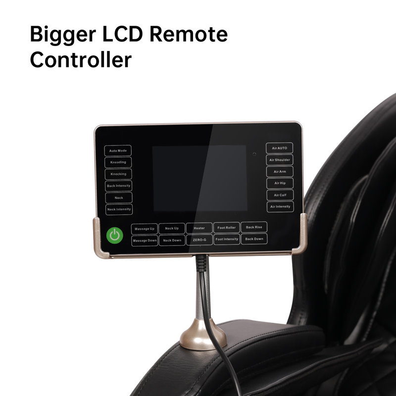 Newest Full Body Zero Gravity Massage Chair with Dual-Core S Track, LCD Remote and APP Control, Black Faux Leather