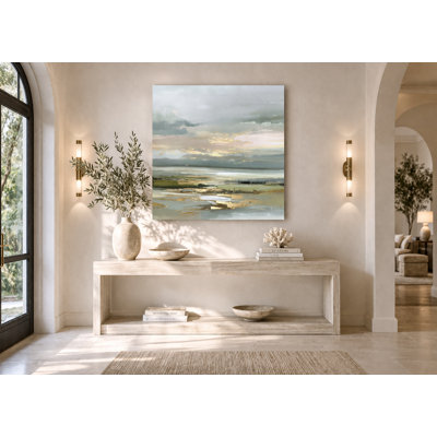 Quiet Shoreline Glow Wrapped Canvas Wall Art