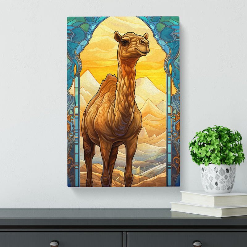 Camel Nouveau - Print, 50cm H x 35cm W x 3cm D