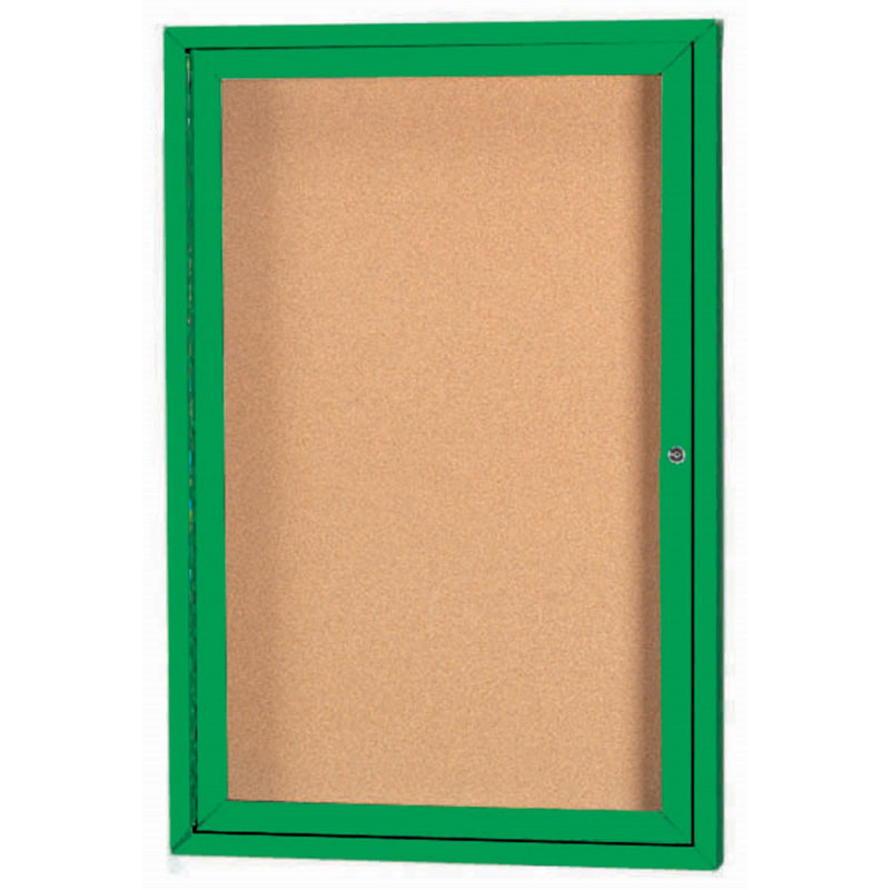 Panneau d'affichage mural fermé avec éclairage DEL, Vert, Un, H 36 po x l 24 po