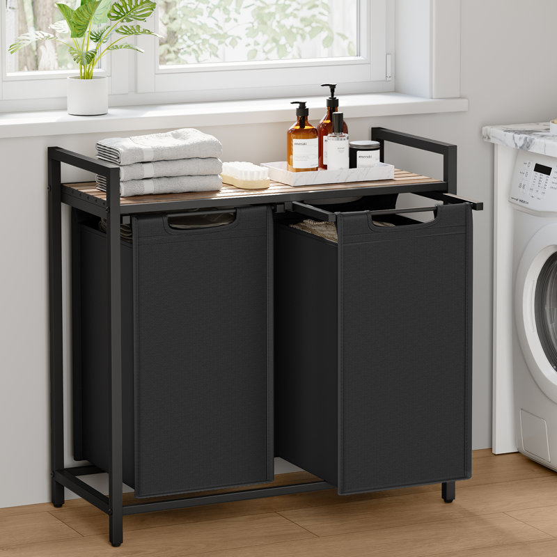 Panier à linge amovible 12,1 gallons Doulgas, Noir