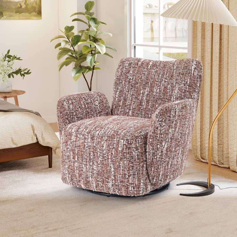 Ensemble de 5 fauteuils d'appoint pivotants 30,5 po, Brun-rouge