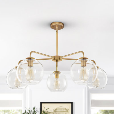 Royelle 5 - Light Sputnik Sphere Modern Glass Bubble Chandelier