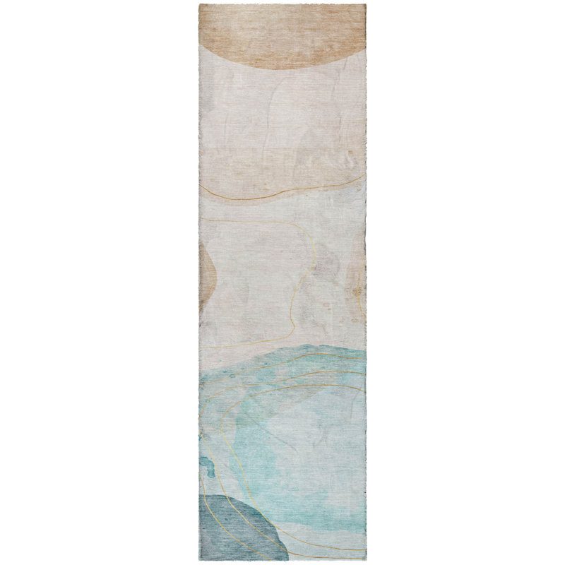 Premium Machine Washable Dream Shag Circles Rug, 2'3" x 7'6" Runner