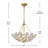 Rosa Glam 3-Light Brushed Brass Daisy Crystal Glass Flower Chandelier