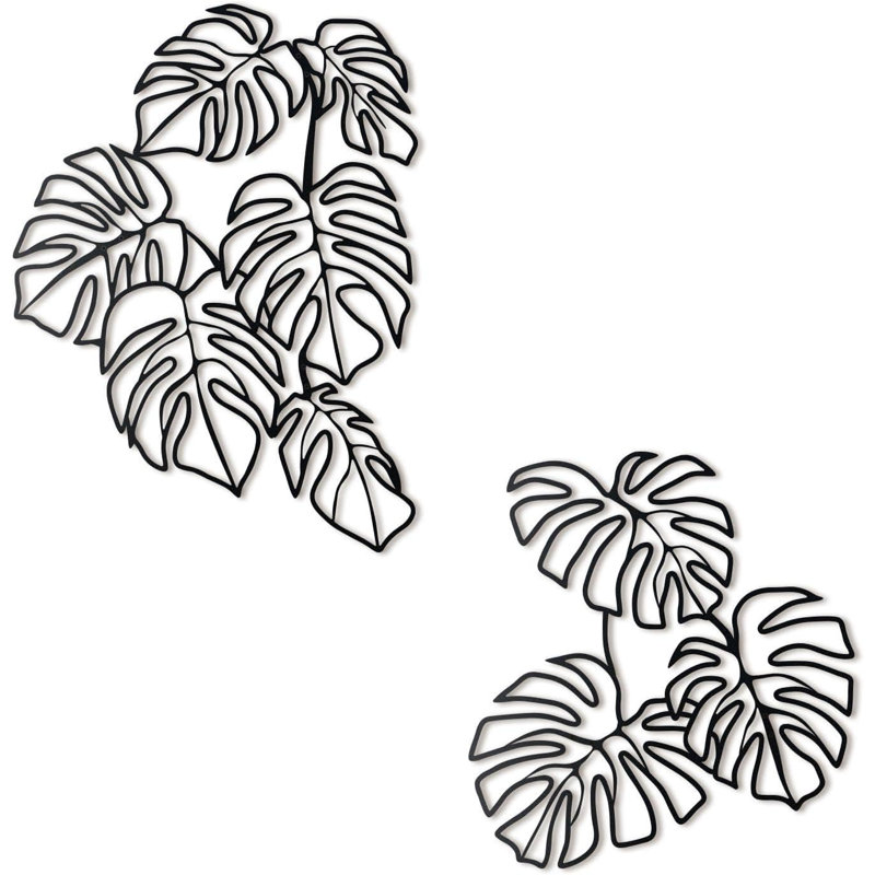 Décoration murale en métal feuille Monstera, décoration de salon de bureau à domicile,