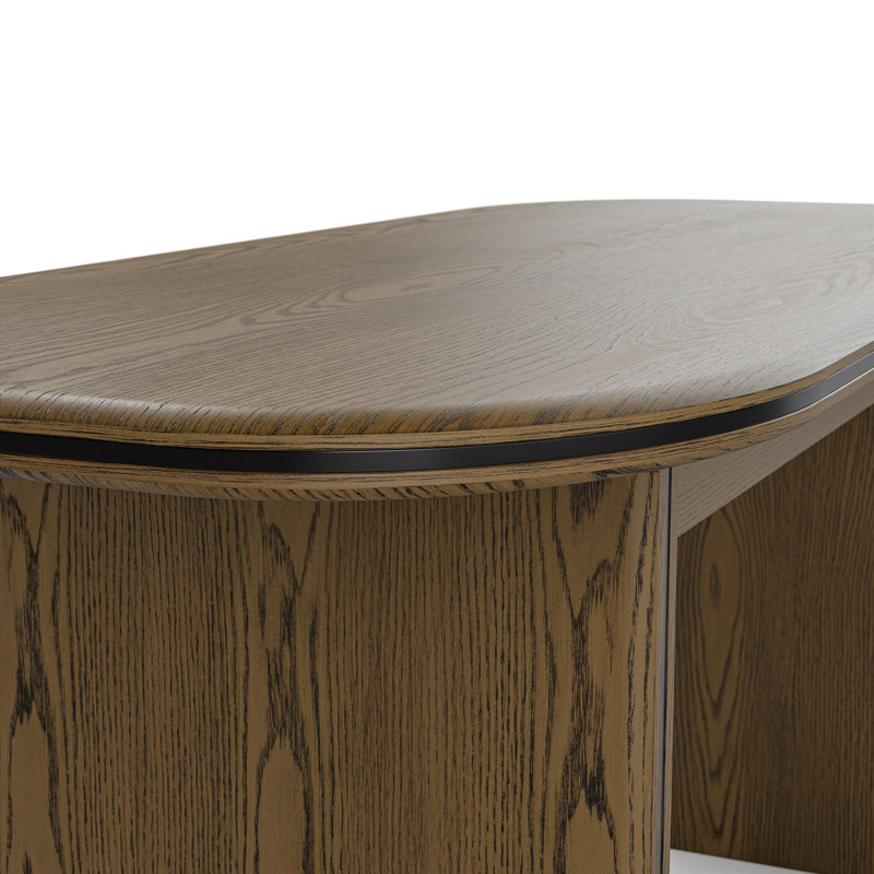 70.9'' W Solid Oak Executive Computer Desk