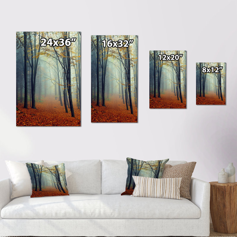 Paysage d'automne - Peinture, H 32 po x l 16 po x P 1 po, Toile tendue