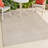 Alaiha High-Low Minimalist Curve Geometric Beige/Cream Indoor/Outdoor Rug-241946370