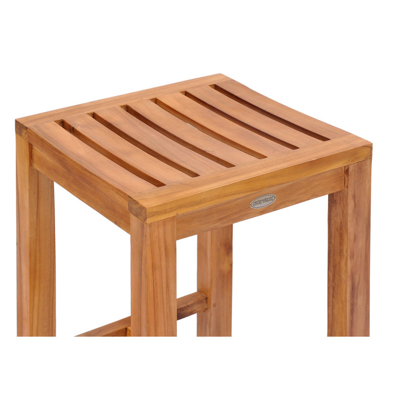 Ingrid A-Grade Teak Wood Outdoor Barstool, 30" H x 16" W x 16" D