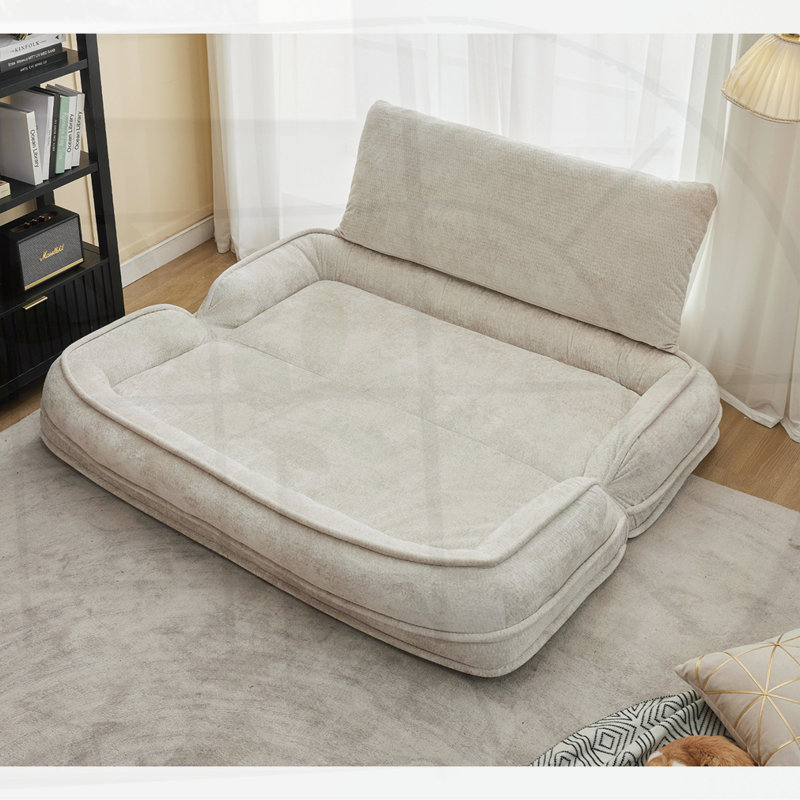 Lit convertible pour chien en couple, Beige