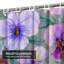 Magnifique rideau de douche mauve à fleurs jaunes et bleu avec 12 crochets-303674418