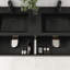 Meuble-lavabo double l 60 po x H 16 po - Plateau en résine noire avec tiroir à fermeture en douceur DTC