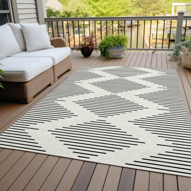 Tapis intérieur / extérieur lavable à la machine Chayden ACN1016, Rectangulaire 8 pi x 10 pi