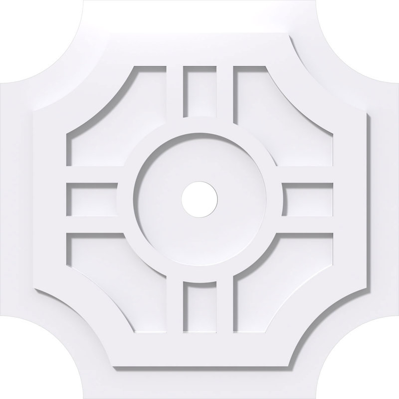 Médaillon de plafond contemporain en PVC de qualité architecturale 22 po x P 2 po x P 6 1/2 po x P 1 po