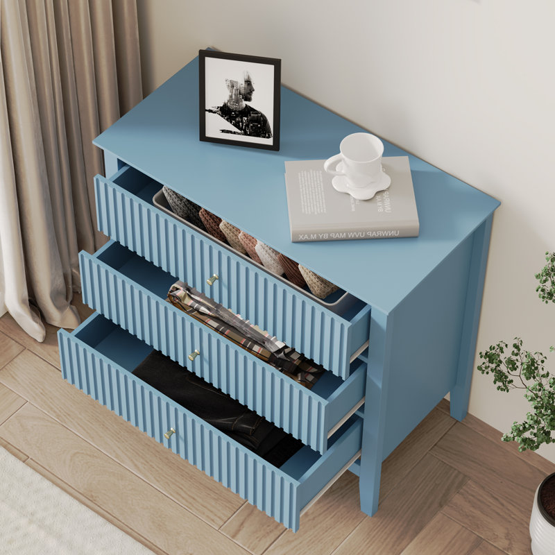 3 Drawer 80cm W Dresser, Light Blue