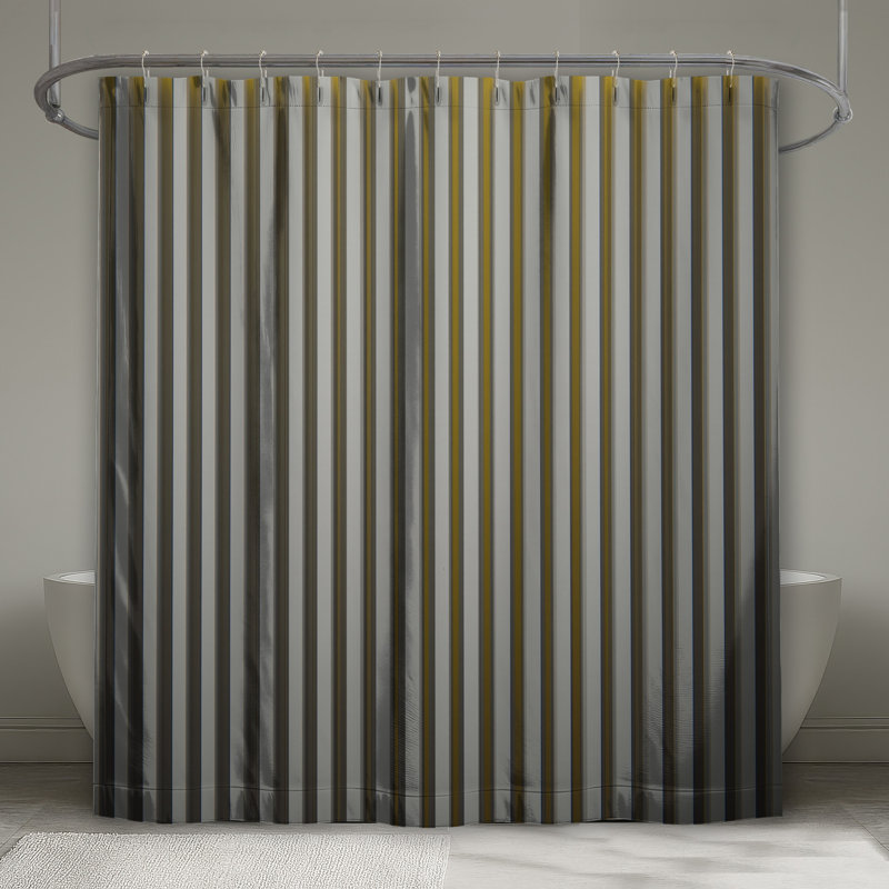 Rideaux de douche à rayures verticales jaunes très longues, L 70 po x H 93 po
