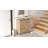 Ocean Double Sideboard Table And Storage With 3 Doors And Metal Legs, Oak Color Multi-purpose Cabinet Uv Print