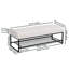 Banc capitonné moderne avec tablette en métal, bancs rembourrés en sherpa