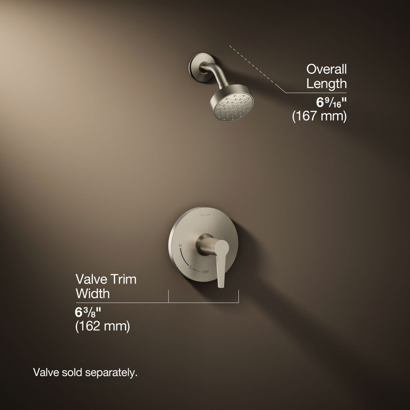 Ensemble de garniture de douche Pitch Rite-Temp 2,5 GPM, Nickel brossé éclatant