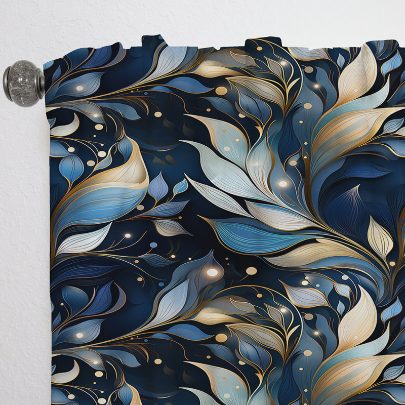 Midnight Mirage Moody Patterns II - Bohemian Curtain - Velvet Room Darkening - 1 panel, 52" W x 90" L