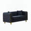 Causeuse Chesterfield en velours avec capitonnage à boutons et pieds dorés-1041845739-1041845737