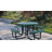 Outdoor Furniture 8-Person Coated Heavy-Duty Picnic Table with Umbrella Hole, Commercial-Grade Patio Dining Table-474210059-474210058