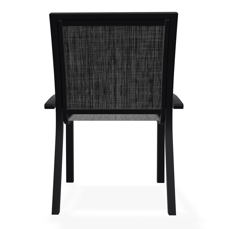 Chaise de café empilable Kendall, Noir, Ombre Augustine