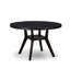 Ensemble de cuisine 5 pièces style Mid-Century avec 4 chaises de cuisine en polyester texturé brun, haut dossier et une table de cuisine au fini noir sablé.-1372937911-1372937904