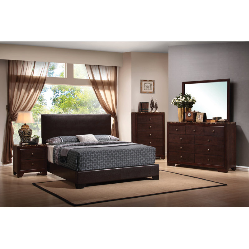 Gap Vegan Leather Platform Bed, Dark Brown, Eastern King