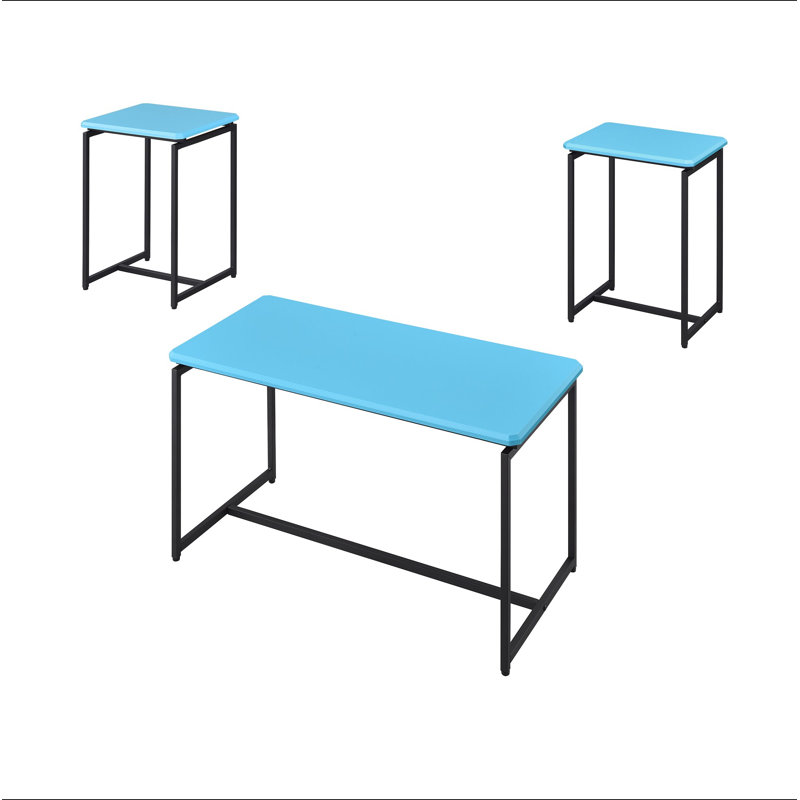 Ensemble de table basse et de table de bout en fibre de carbone 3 pièces