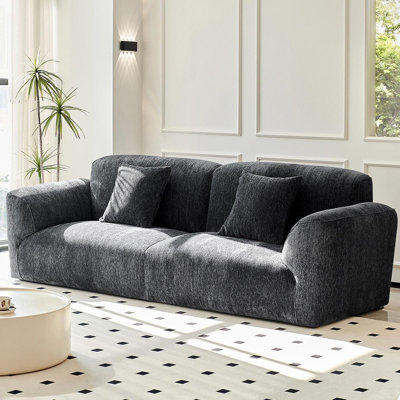 Canapé gris modulaire en chenille