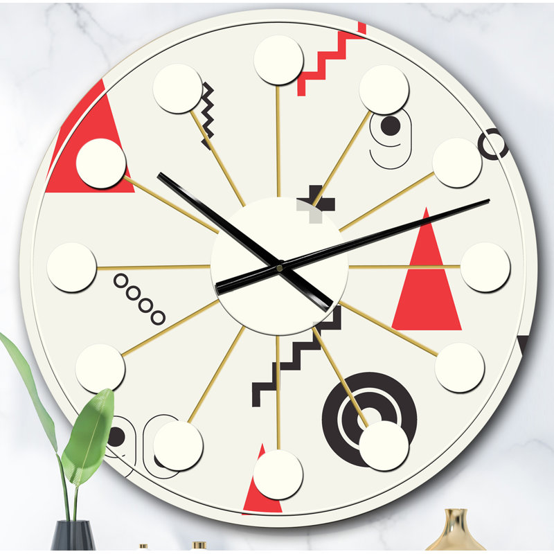 Triangular Retro Design III - Mid-Century Modern wall clock, Oversized