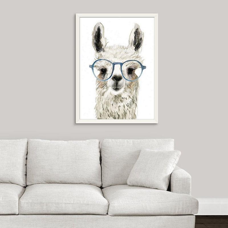 Novogratz «Calcating Llama I», reproduction d'art encadrée, H 39 po x l 30 po x P 1 po, Cadre blanc