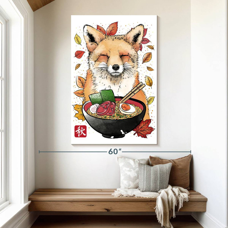 Brampt, feuilles de renard et ramen, H 51 po x l 34 po