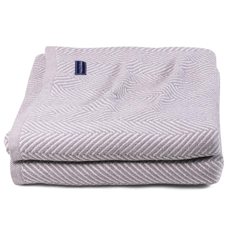 Madison Cotton Blanket, Gray, 72" x 96"