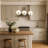 Adjustable Height 3 Lights Globe Kitchen Island Pendant-830087233