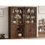 Grand garde-manger en bois avec tablettes réglables et grand rangement-244617412