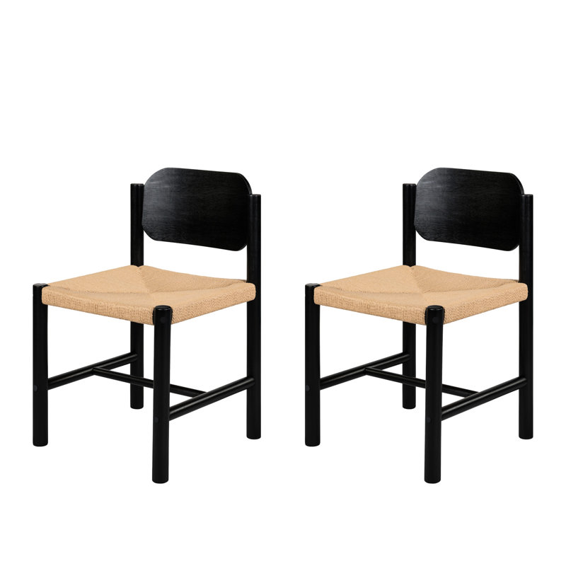 Ensemble de 2 chaises de salle à manger en bois pour la cuisine sans accoudoirs
