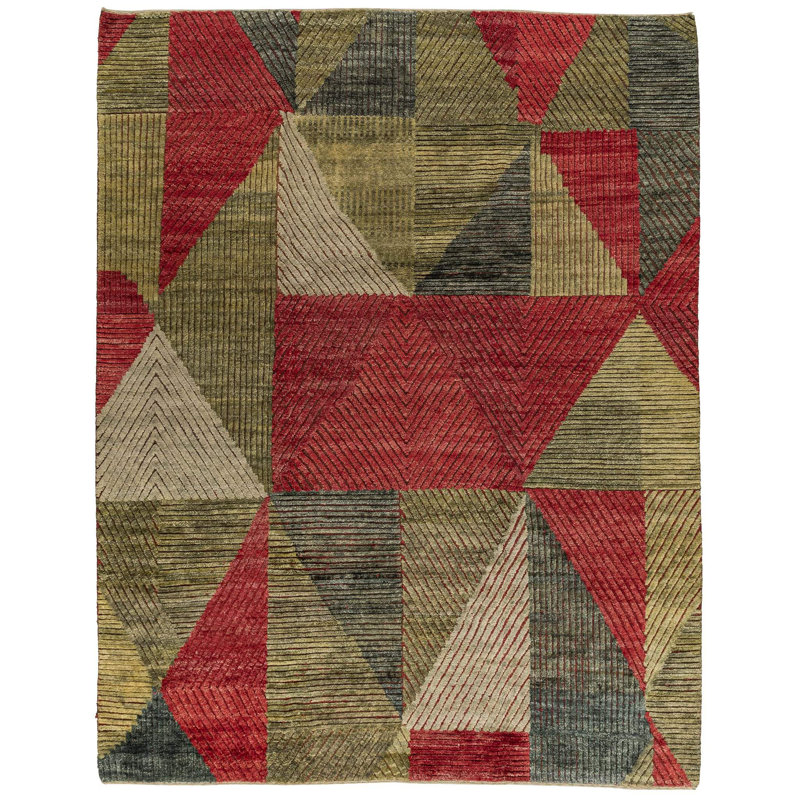 Minos Wool Geometric Area Rug, Rectangle 2' x 3'