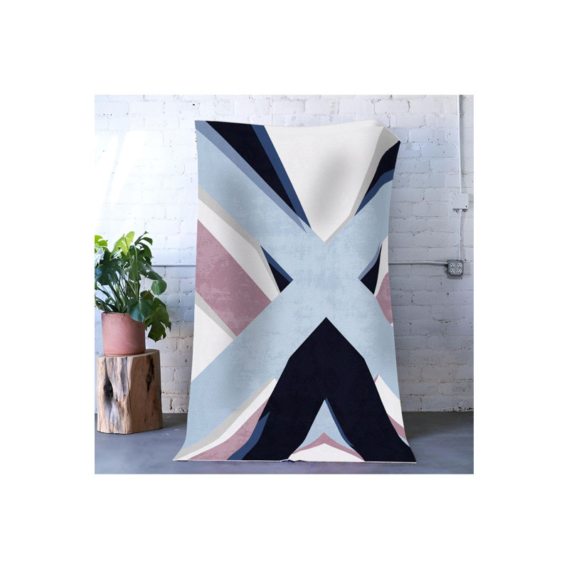 Multicolor X Pattern Machine Washable Decorative Rug, Rectangle 2'6" x 4'11" Rug Pad Included