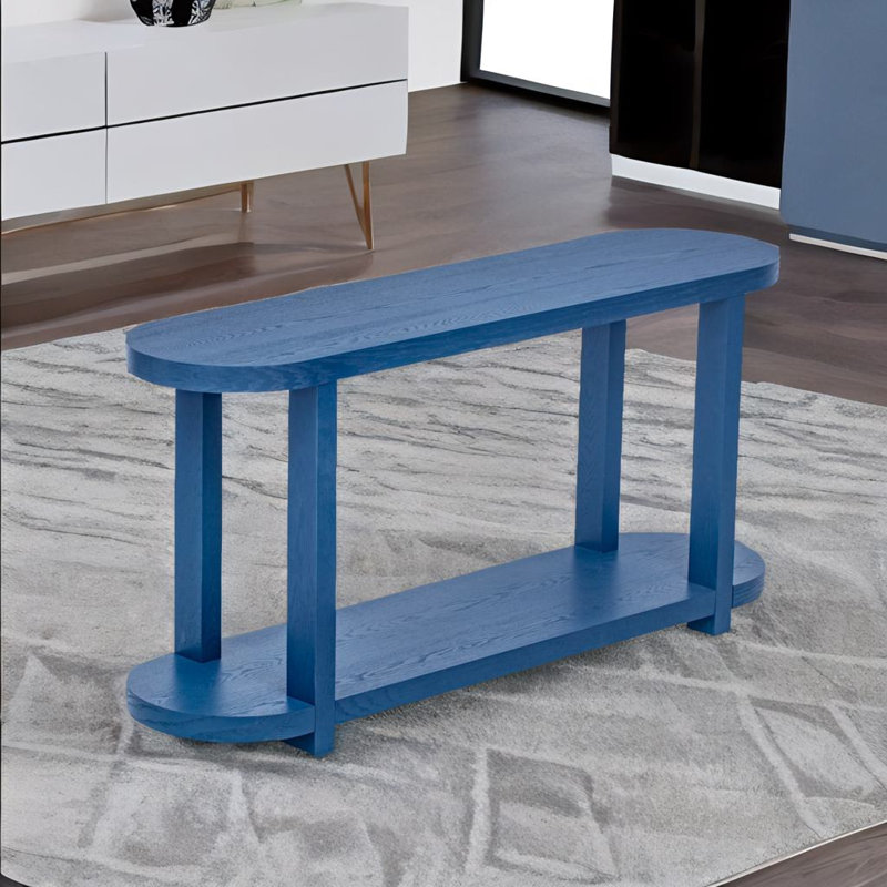 Table d'entrée en placage de frêne, Bleu