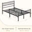 Minimalist Metal Bed Frame with Slatted Headboard-751960207-800080578