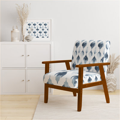Chaise d'appoint moderne - Fauteuil gris et blanc Ikat Mist