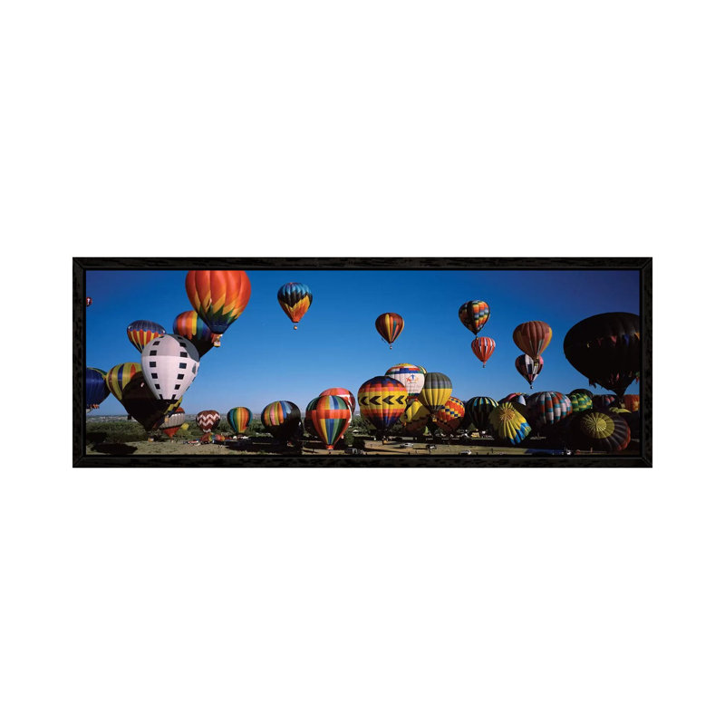 Hot Air Balloons Floating In Sky, Albuquerque International Balloon Fiesta, Albuquerque, Bernalillo County, New Mexico, USA by Panoramic Images - Floater Frame Panoramic Gallery-Wrapped Canvas Giclée on Canvas